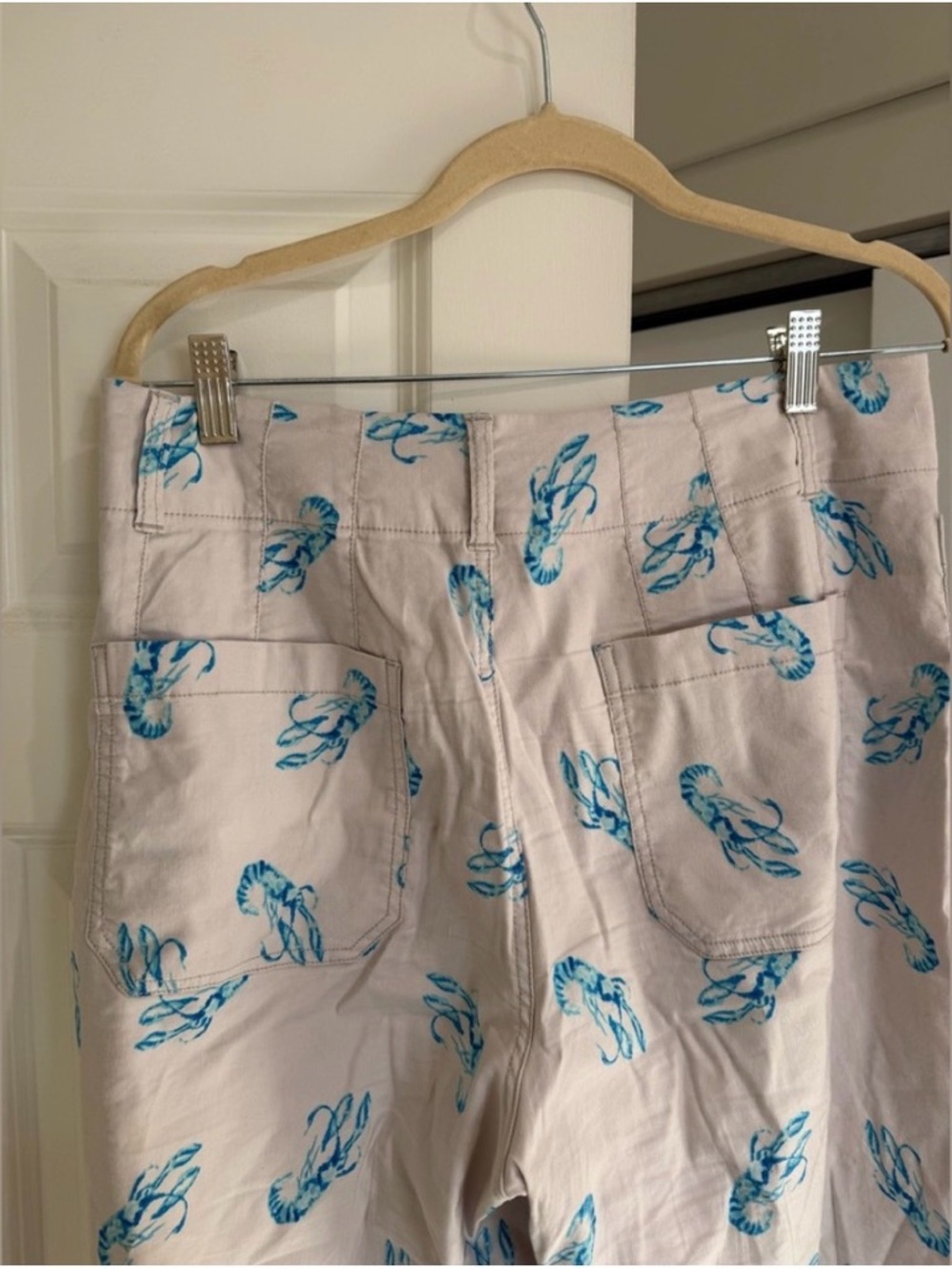 Anthropologie Maeve Colette Blue Lobster Wide Leg Pants 29 - Picture 3 of 4